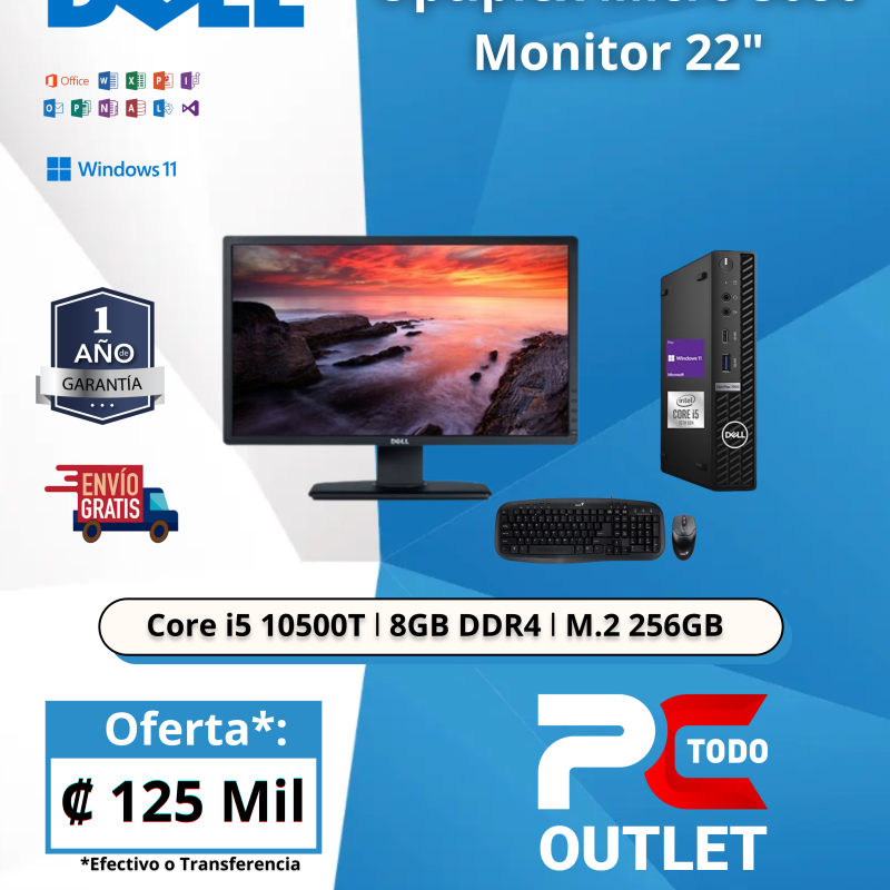 COMPUTADORA COMPLETA DELL MINI 3080 - CORE I5 10500T